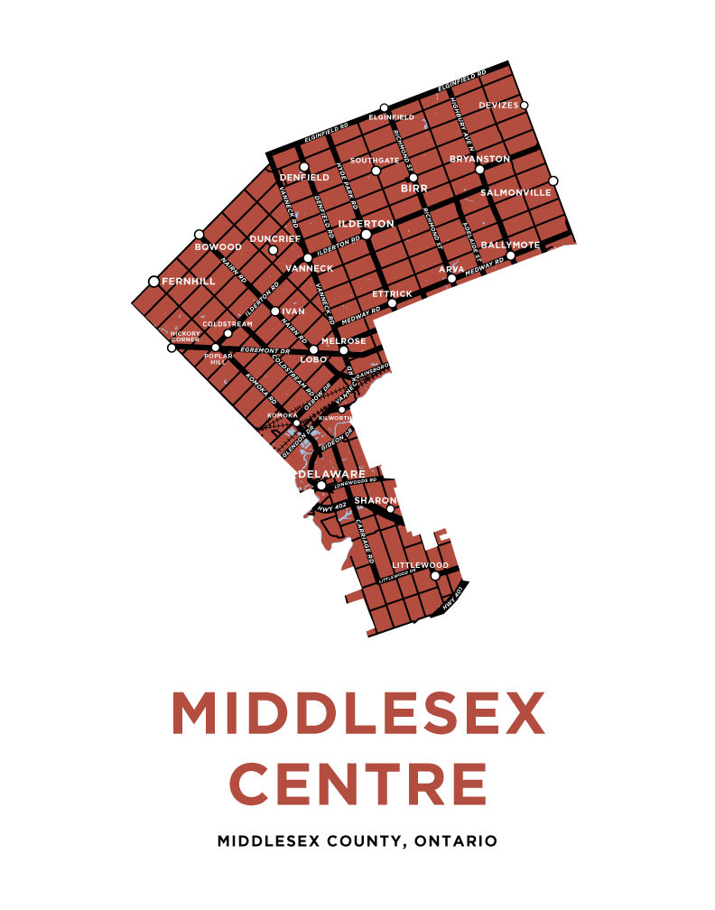 Middlesex Centre Map Print – Jelly Brothers