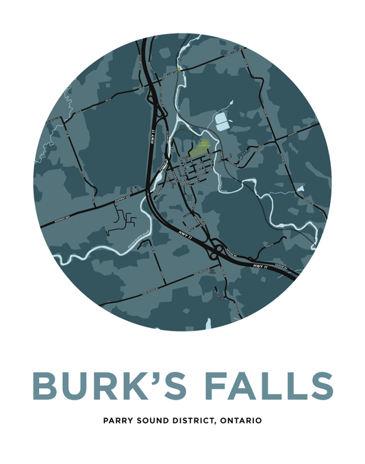 Burk's Falls Map Print