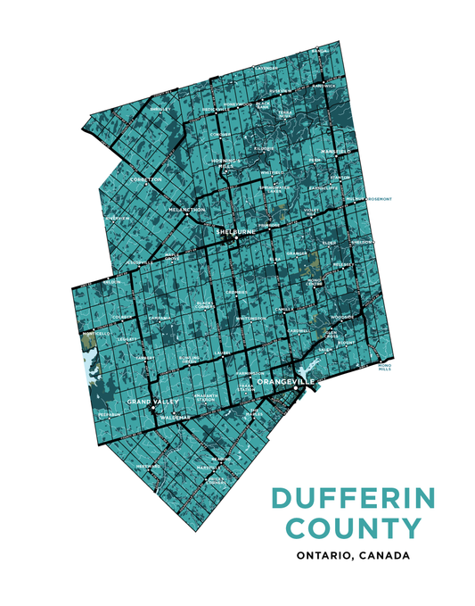 Dufferin County Map Print