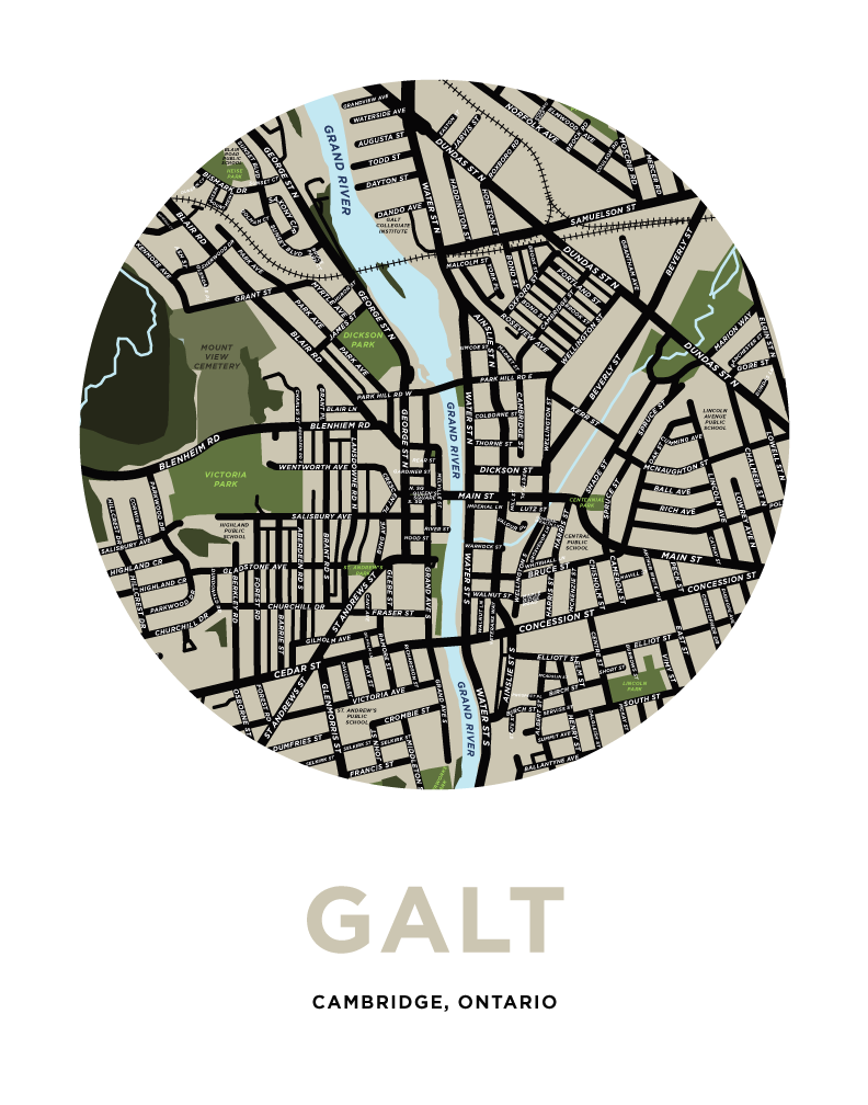 Galt Map Print - Downtown – Jelly Brothers