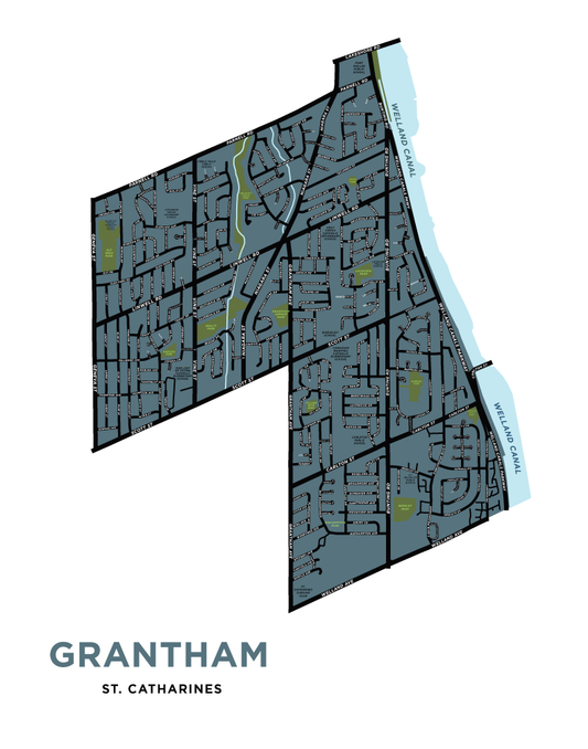 Grantham Neighbourhood Map Print