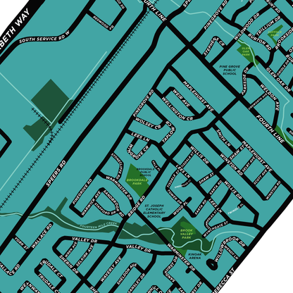 West Oakville Neighbourhood Map Print