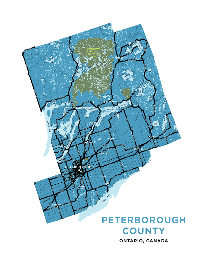 Peterborough County Map Print