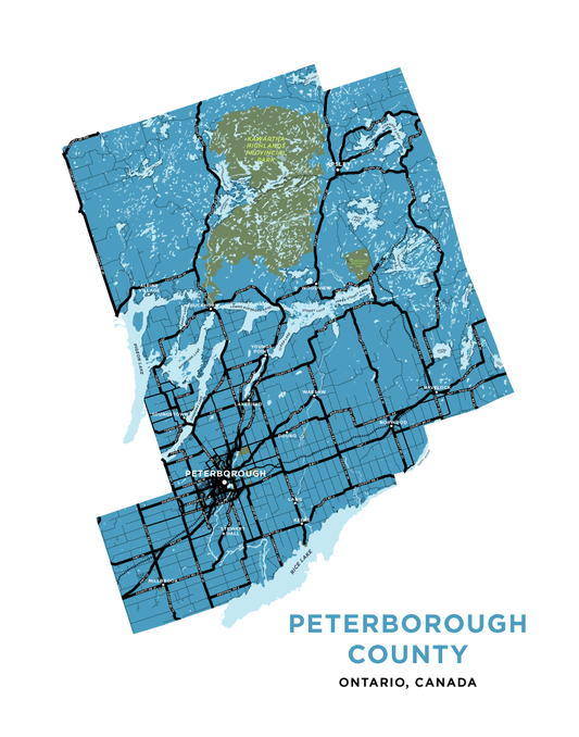 Peterborough County Map Print