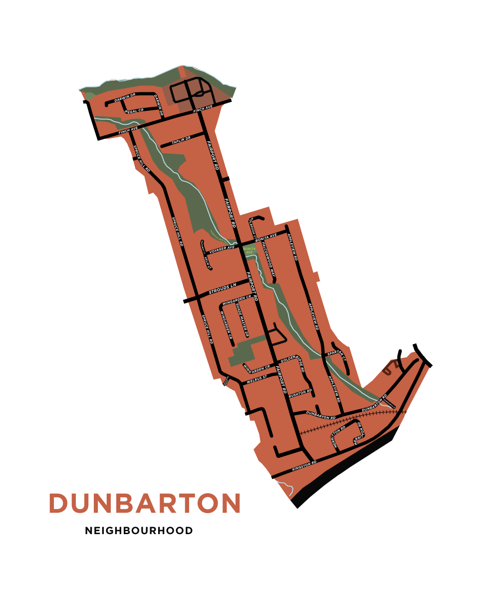 Dunbarton Neighbourhood Map Print