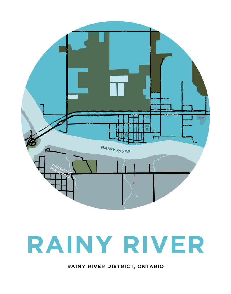 Rainy River Map Print