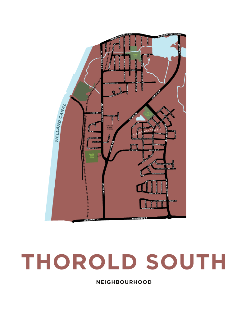 Thorold South Neighbourhood Map Print