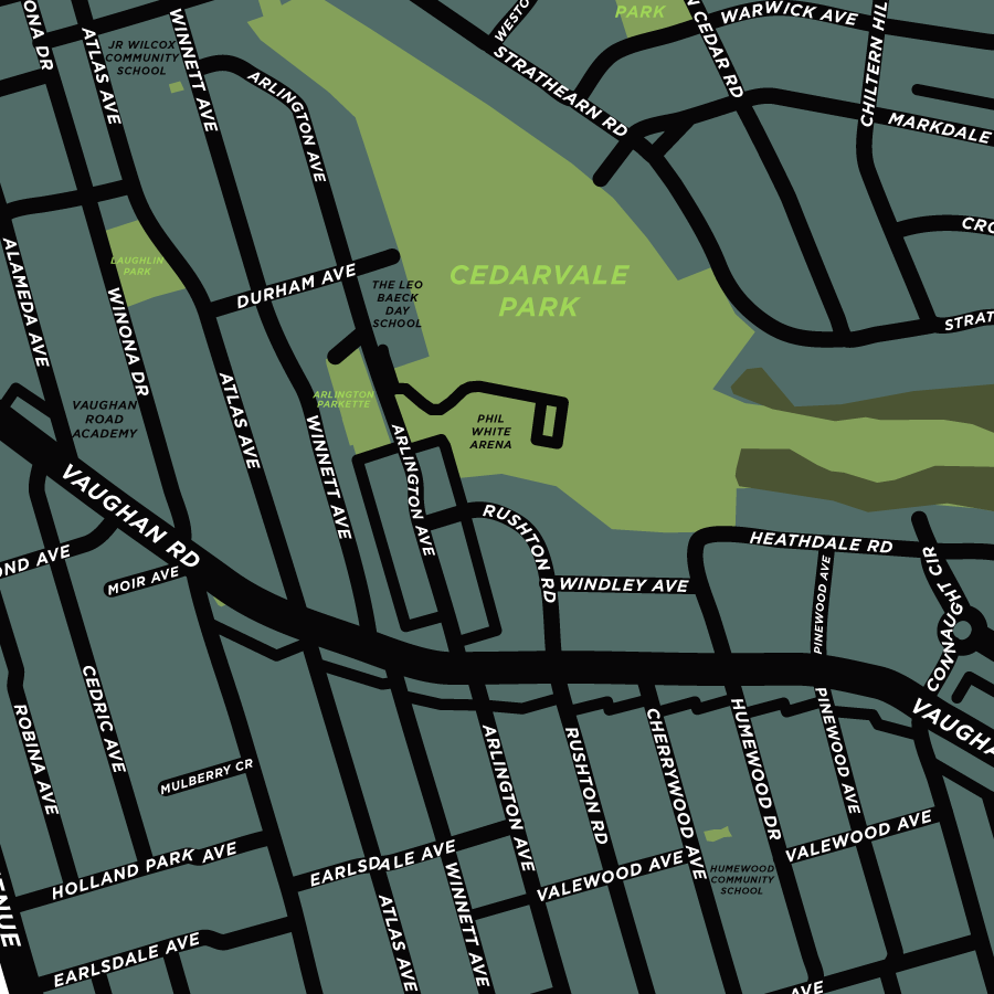 Humewood-Cedarvale Map Print