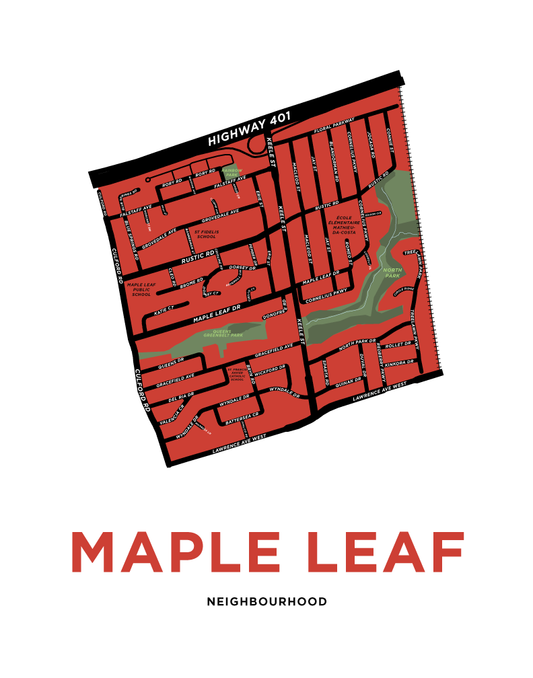 Maple Leaf Neighbourhood Map Print