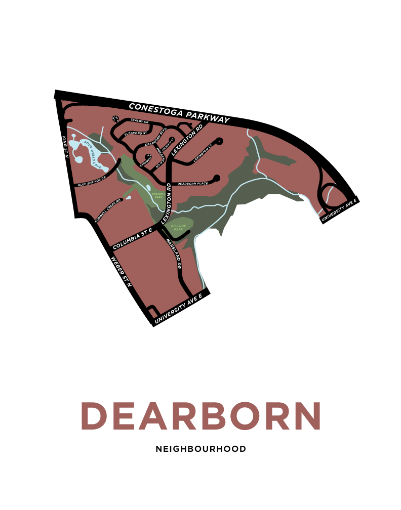 Dearborn Neighbourhood Map Print