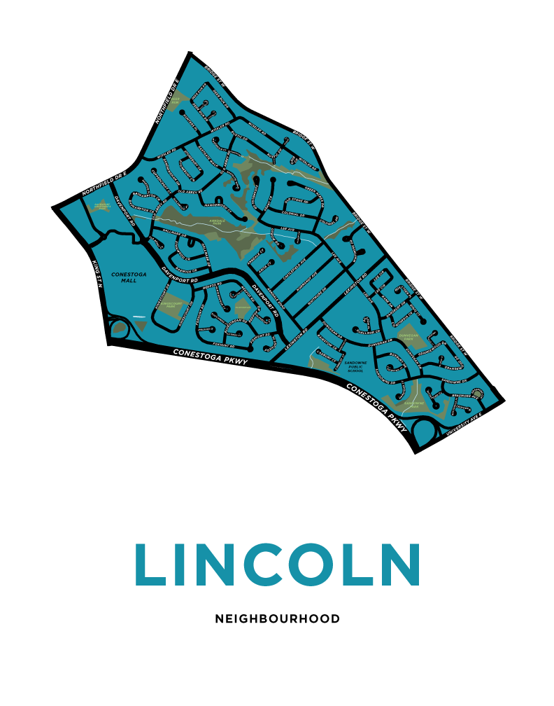 Lincoln Neighbourhood Map Print