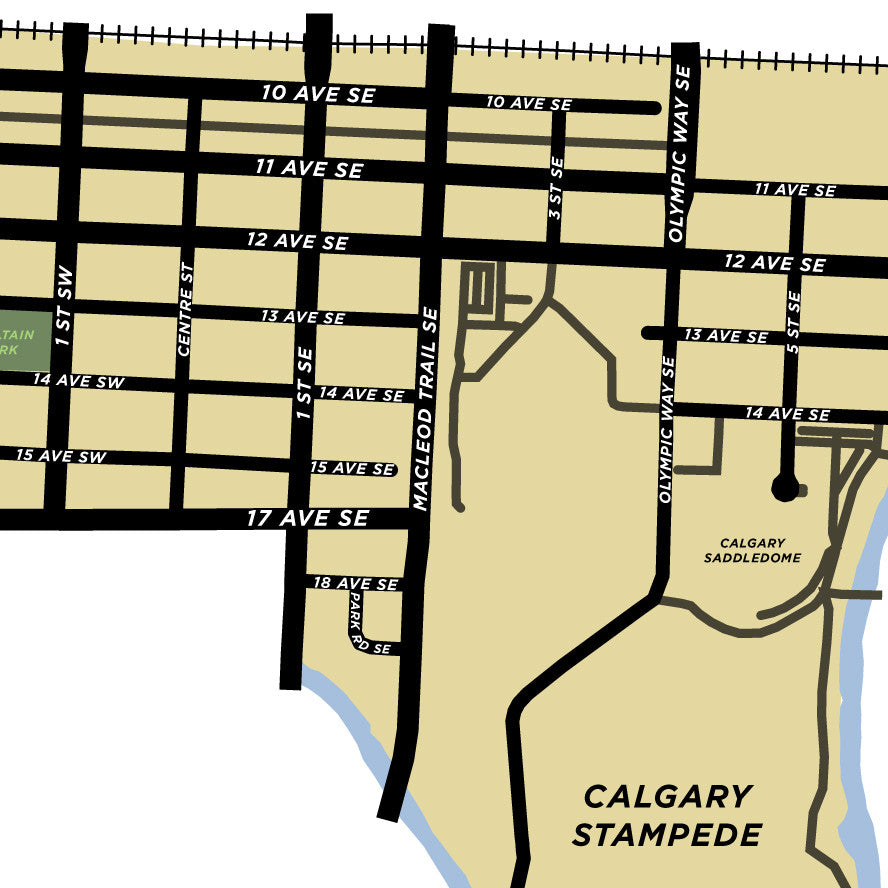 Beltline Neighbourhood Map Print Calgary