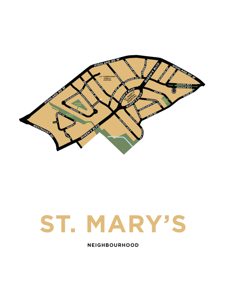 St Marys Neighbourhood Map Print Jelly Brothers 0576