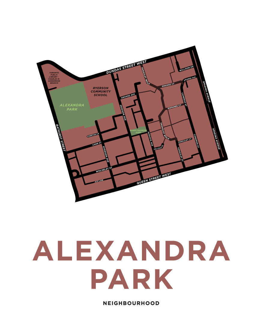 Alexandra Park Neighbourhood Map Print Jelly Brothers 9235